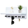 Jemyxhw Key Rack with Shelf and 6 Hooks, Wooden Key