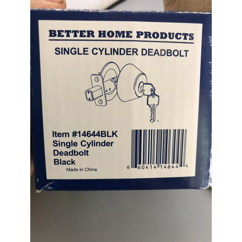 Better Home Single Cylinder Deadbolt Door Lock Black New In