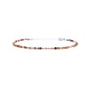 Carnelian Natural Stone Bracelet - 2mm Thick Sterling Silver -