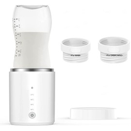 Calentador de Biberones, Calentador de Biberones de Viaje Recargable con 2 Adaptadores, Calentador de Biberones Portátil para Leche Materna o Fórmula para Bebés