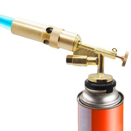 TECHPLUS Copper Alloy Butane Torch Head - Adjustable Flame Kitchen Torch, Handheld Blow Lighter for Culinary, BBQ, Baking, Cooking,Creme,Soldering