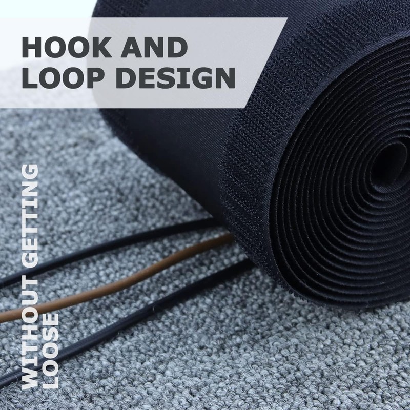 6” W X 10’L Black Floor Cord Cover for Office
