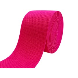 Banda elástica de punto rosa para coser 3 pulgadas, 5 yardas, doble cara, tela de sarga elástica, resistente y elástico para coser pantalones, cintura, pelucas, faldas, proyectos de manualidades
