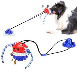 ULEFIX ULEFIX Dog Toys for Aggressive Chewers Interactive Dog Toys, Suction Cup Dog Toy Tug of War Indestructible, Dog Puzzle Toys Treat Food Dispensing Ball, Dog Enrichment Toys