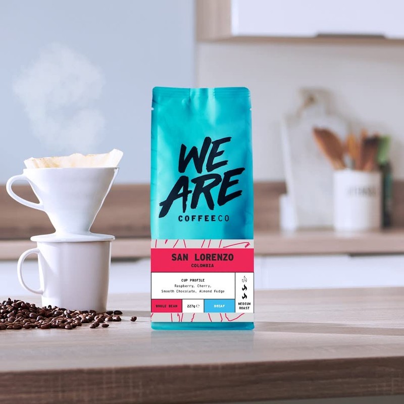 Coffee Beans 227g Bag, Whole Bean Coffee, Colombian Decaf Coffee