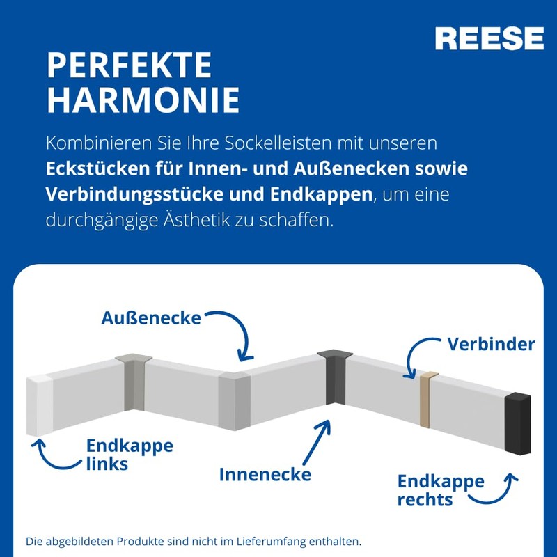 REESE Skirting Boards Dark Grey MDF Film Leipzig Profile 120