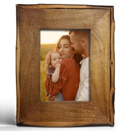 MY VINTAGE FINDS Rustic Picture Frame Farmhouse Western Wood Log Hunting Picture Frame 4x6