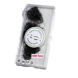 4D - 0.07 C and D Curl 1000 Premade volume fans loose Fans, Handmade eyelash extensions supplies Russian volume lash promade fan (4D - 0.07 - Curl C, 12mm)