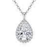 EONFUN 2.5CT Pear Moissanite Pendant Necklace for Women (Silver)