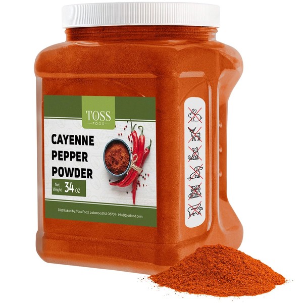 TOSS Cayenne Pepper Powder Bulk 40,000 Heat Units 34 Oz,