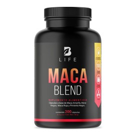 Complejo de Maca 200 Cápsulas. Ingredientes naturales: Maca Amarilla, Negra y Roja. Maca Blend B Life.
