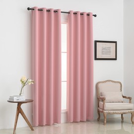 Pickluc Pink Blackout Curtains with Grommet 96 Inches Long 2 Panels, Light Blocking Window Drapes for Living Room, Thermal Insulated, Noise Reduction, Privacy Protection, 52" Wide x 96" Length