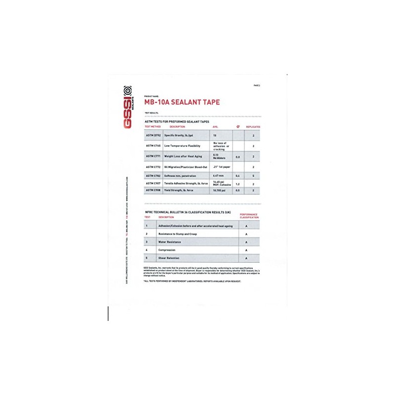 GSSI Sealants Butyl Tape 1/8" x 1" x 50' Gray