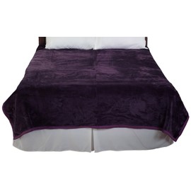 Lavish Home Solid Soft Heavy Thick Plush Mink Blanket 8 Pound - Purple