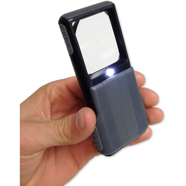 Carson 5X MiniBrite LED Lighted Slide-Out Aspheric Magnifier with Protective Sleeve