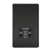 Knightsbridge SF8900MB Screwless Dual Voltage Shaver Socket in Matt Black,