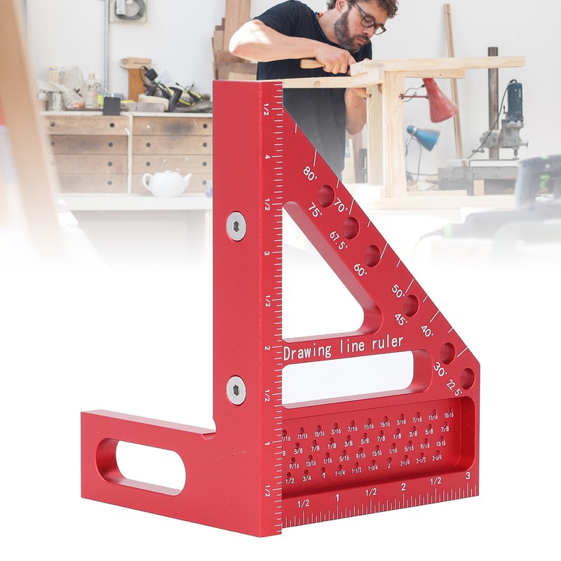 Hole Position Scribing Ruler 3D 22.5‑90° Multi Angle Measuring Square