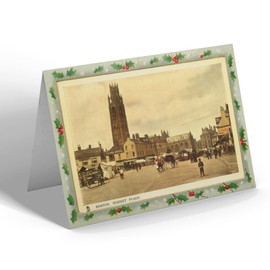 CHRISTMAS CARD - Vintage Lincolnshire - Boston. Market Place (b)