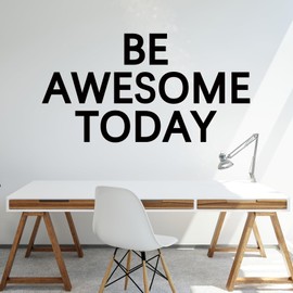 VODOE Be Awesome Today Wall Stickers Office Meeting Room Quotes Wall Decals Inspirational Motivational Wall Art Decals Vinyl Teamwork Business Wall Decor 28.6"X15"