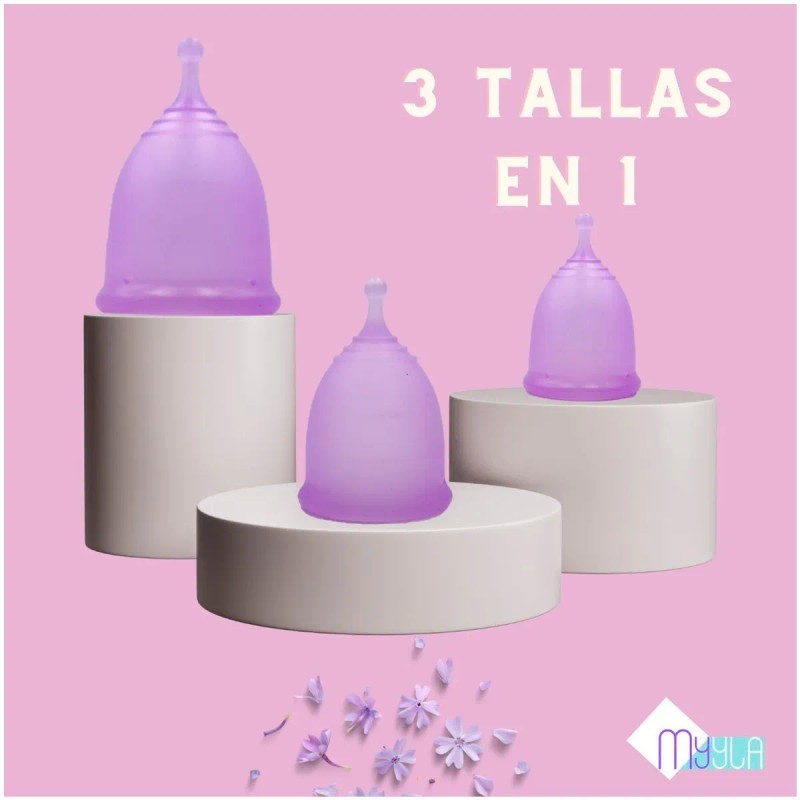 Set De 3 Copas Menstruales Myyla Cup + Vaso +