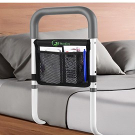 Moodooy Bed Rail for Elderly,Bed railings for Seniors,Sturdy and Stable, Height Adjustable,Bed Railing for Seniors with Fixing Strap and Storage Pocket,Bed Rails for Elderly Adults Safety,bedrails
