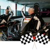 12pcs Racing Flags, 8x5.5in Small Mini Race Checkered on Sticks