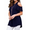 Afibi Womens Cold Shoulder Half Sleeve Swing Tunic Tops for