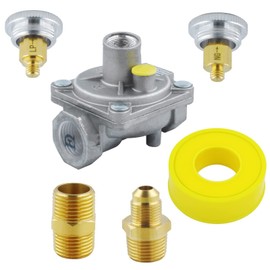 MCAMPAS 1/2" Gas Regulator Fits Natural Gas And Liquefied Gas Interchange Pressure Regulators, 1/2" FPT Thread In and Out Opening. NG 4" WC Out/LPG 10" WC Out
