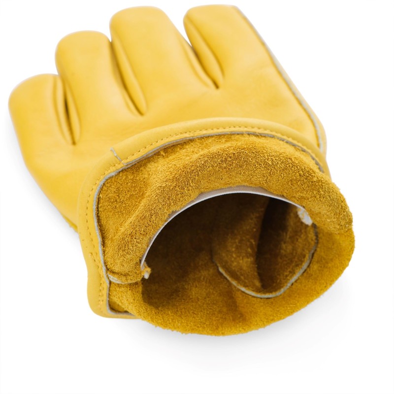 DULFINE Leather Work Gloves for Men & Women, Reinforced Durable