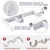 Double Curtain Rod Bracket, Heavy Duty Curtain Rod Holders, White
