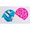escualo Gorra para Natacion Mujer Adulto Modelo Mariposas (Silicon) Impermeable,