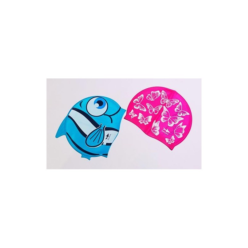 escualo Gorra para Natacion Mujer Adulto Modelo Mariposas (Silicon) Impermeable,