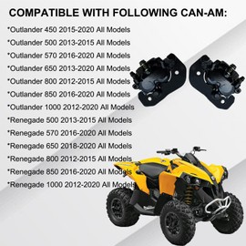 Vanlison Front Left & Right Brake Caliper Compatible with for Can-Am Outlander 450 500 570 650 800 850 1000 Renegade 500 570 650 800 850 1000 with Pads Repl.# 705600862 705600861