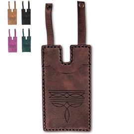 Numfog Boot Wallet for Women,Western Boot Wallet with Snap Strap,Leather Boot Wallet, Credit Card Holder(Brown)