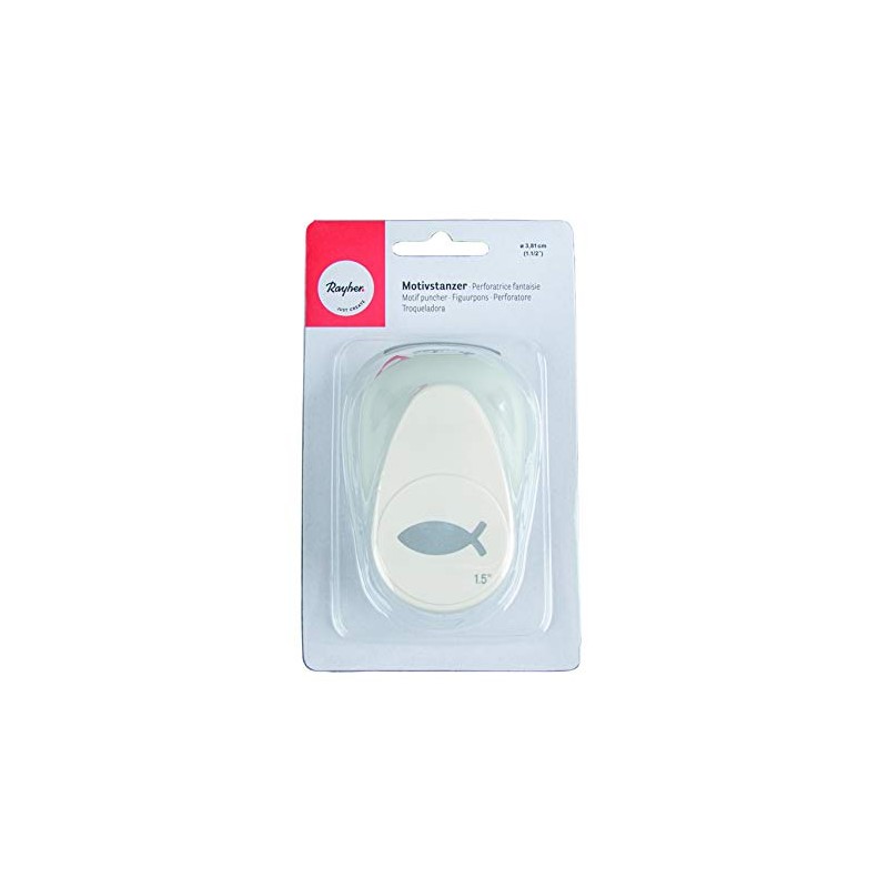 Rayher Paper Craft Punch with Fish Design, Lever Punch for