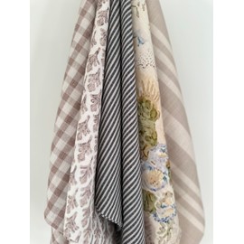 Pillow Cover Linen Lightweight 22 x 22 in Double Sided Block Print with Zipper Easy Removal Home Decor Shabby Chic Farmhouse Neurtral Decorative Sofa Couch Accent (Pattern Beige Coffee)