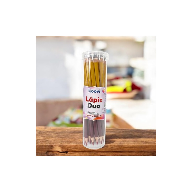 Koovi – Lápiz Duo, Bote C/24 PZ, lápiz con doble