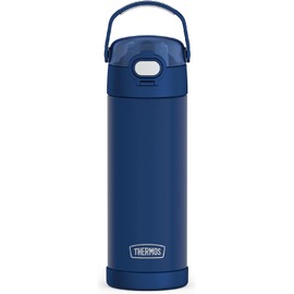 THERMOS FUNTAINER Botella aislada al vacío de acero inoxidable de 16 onzas con tapa de boquilla ancha, azul marino
