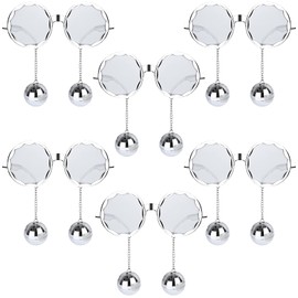 MJOGGOTT 6 Pack Retro Disco Ball Glasses Funny Party Sunglasses 70s Disco Glasses Retro Disco Ball fathers day Party Funny Glasses Silver Chain Glasses Women's Retro Sunglasses for Men and Women