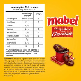 Mabel Rosquinhas Sabor Chocolate 300g | Chocolate Cookies Mabel 10.6 Oz | Fresh & Crunchy Crisp Cookies with Chocolate Flavor | Cookie Snacks for Kids and Adults, Coffee Time and More