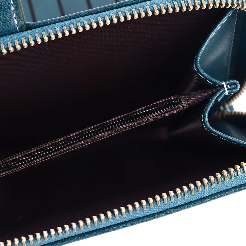 Women PU Leather Credit Card Holder Large Capacity Wallet Zipper