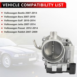 PEYU 07K133062A Electronic Throttle Body for Volkswagen Beetle 2007-2014, for Bora 2007-2010, for Golf 2010-2014, for Jetta 2007-2014, for Passat 2012-2014, for Rabbit 2007-2009 2.5L 07K-133-062A