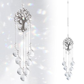 SPHERETRON Sun Catcher Crystal Wind Chime, Crystal Suncatcher, Hanging Decorative Crystal, Glass Crystals for Hanging, Prisms Suncatcher, Hanging Decorative Crystal for Garden, Feng Shui, Home