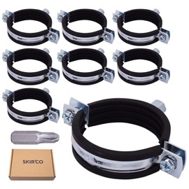 SKIR'CO (8 pieces) pipe supports with rubber lining for 60-64 mm pipes, pipe clamps, pipe carrier for wall and ceiling mounting