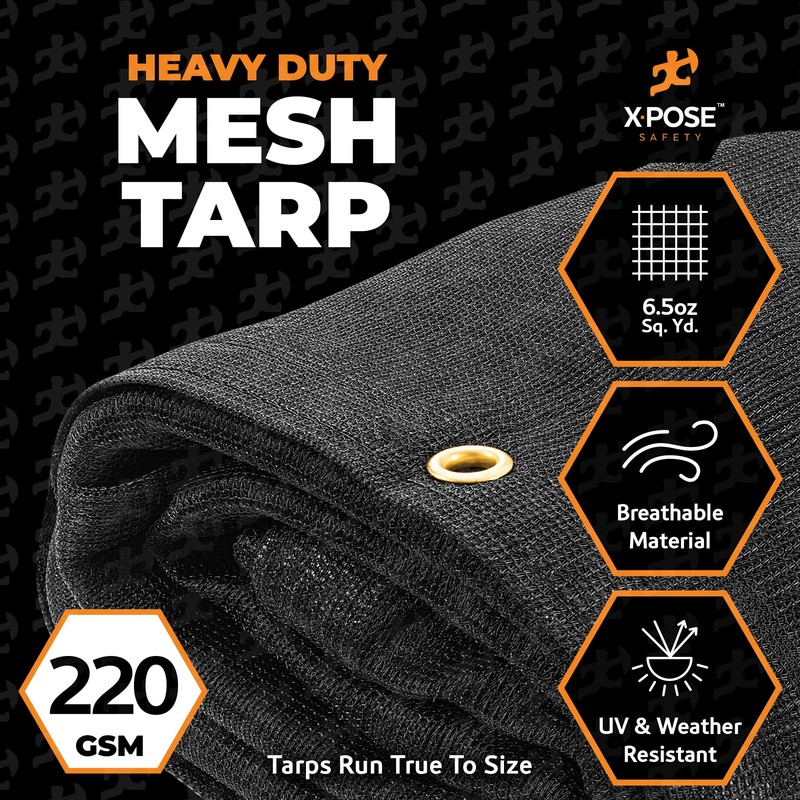 Xpose Safety Heavy Duty Mesh Tarp – 8’ x 10’