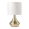 ONLI Gold Table Lamp in Satin Metal and White Fabric
