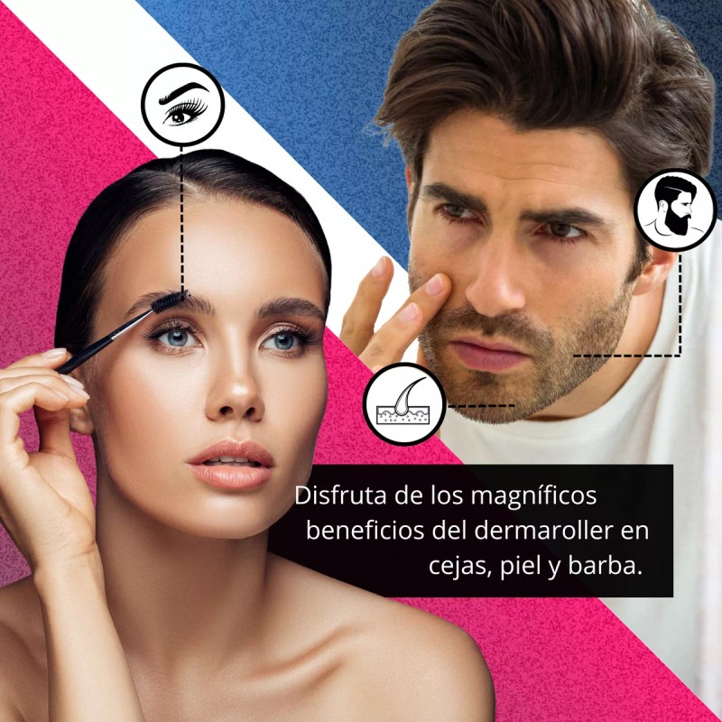 Ecomlab Dermafol Dermaroller Facial Barba 0.5 Mm Titanio Colágeno