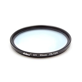 vhbw Universal UV Filter Compatible with Camera Lenses with 55 mm Filter Thread - UV Protection Filter, Black