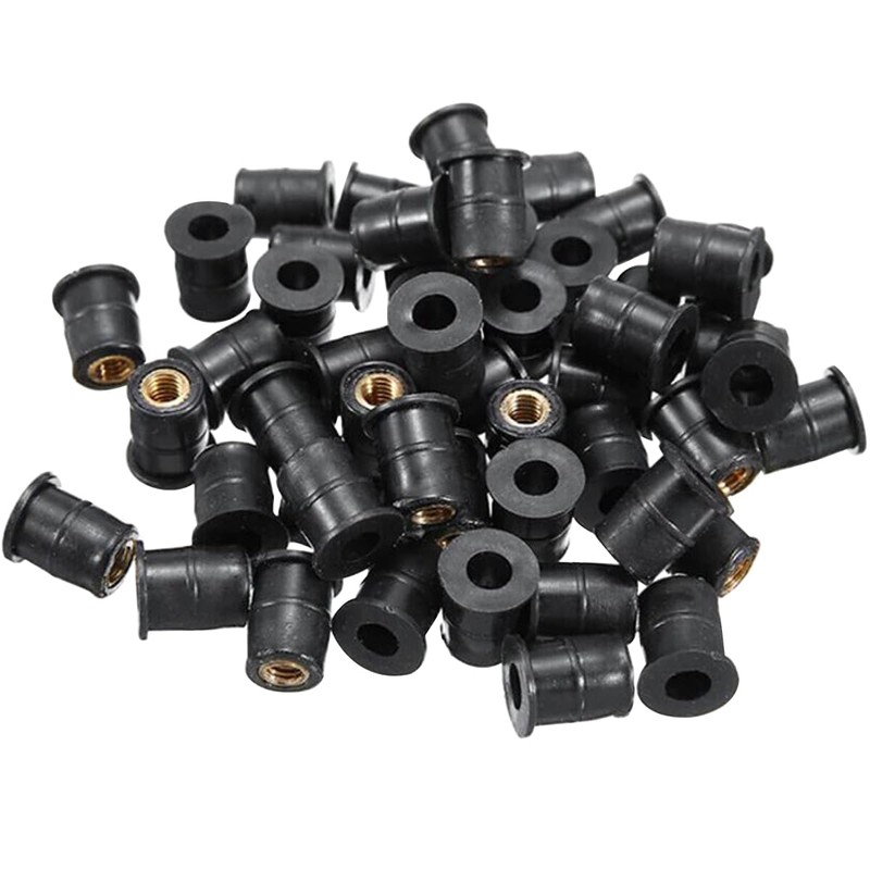 JNNJ Pack of 20 Motorcycle Windscreen Nuts, M5 Rubber Well-Nuts,