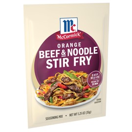 McCormick Seasoning Mix, Orange Beef & Noodle Stir Fry, Lo Mein, Soy Sauce, Orange, Ginger, Use with Beef, Chicken, Vegetables, Noodles, and More, 1.25 oz (Pack of 12)